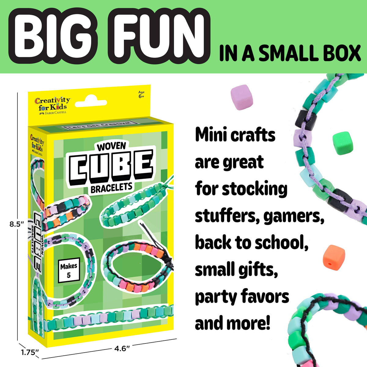 Woven Cube Bracelets craft kit for kids