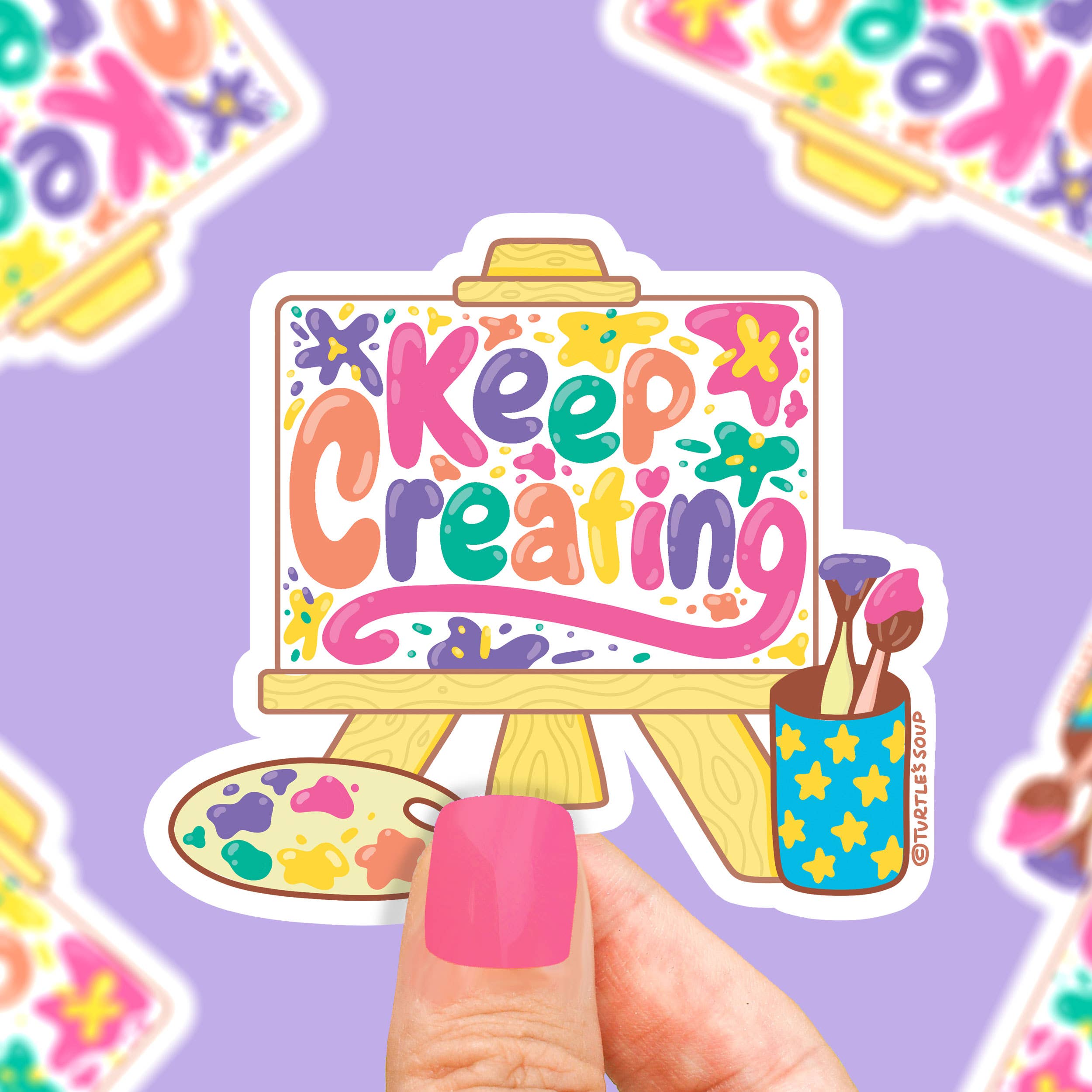Keep Creating Artsy Painting Crafter Cute Vinyl Sticker