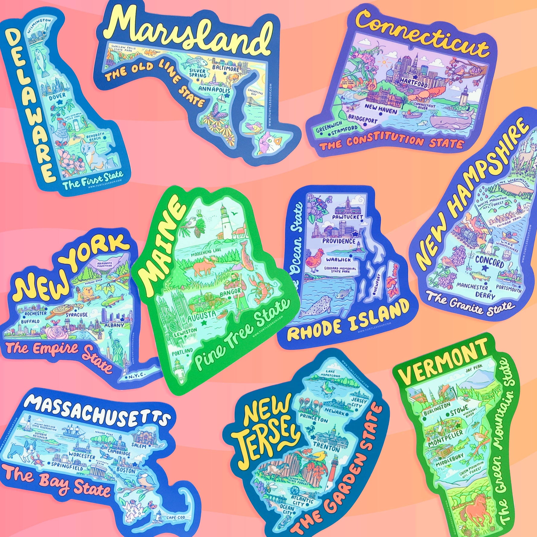 Maryland Old Line State Map - Car Decal vinyl sticker