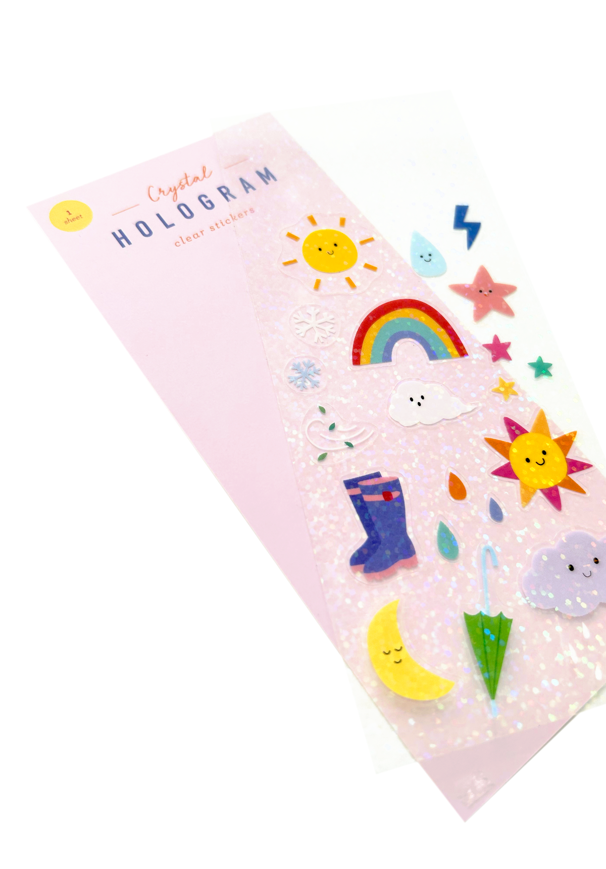 Weather Crystal Hologram Clear Stickers