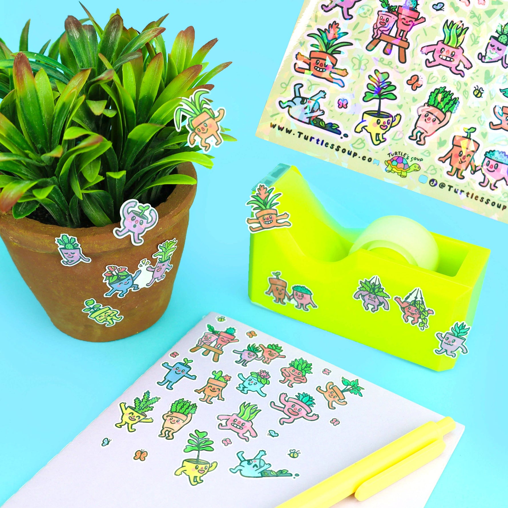 Happy Planters - Garden Stationery Holographic Sticker Sheet