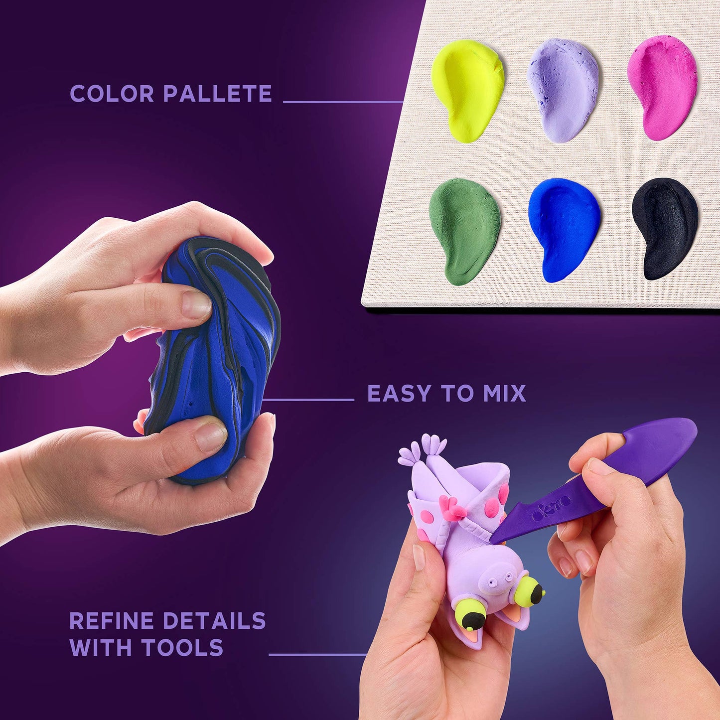 Air dry clay DIY Little Worlds - Bat