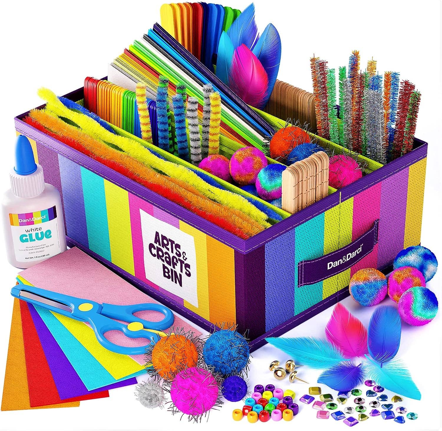 Arts & Crafts Supplies Kit  - with Storage Bin