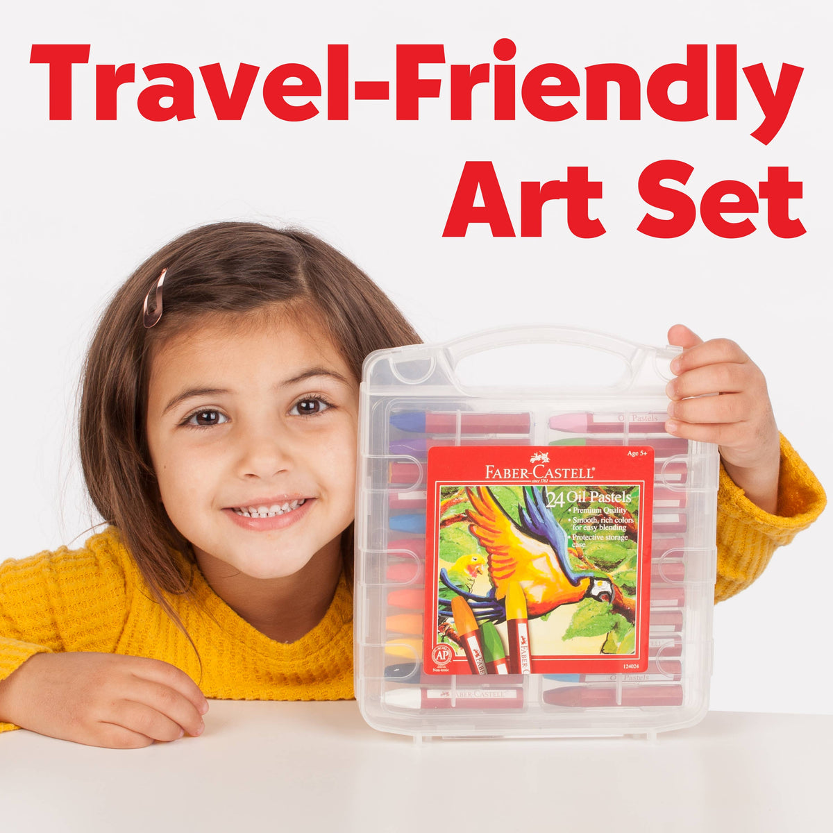 24 Oil Pastels in Storage Case for Kids