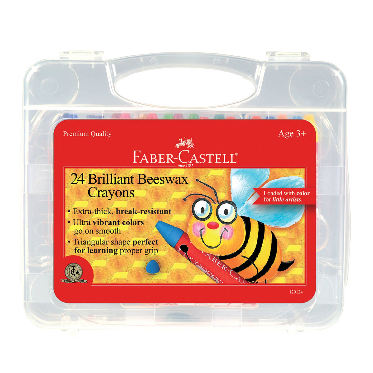 24 Brilliant Beeswax Crayons in Storage Case for Kids