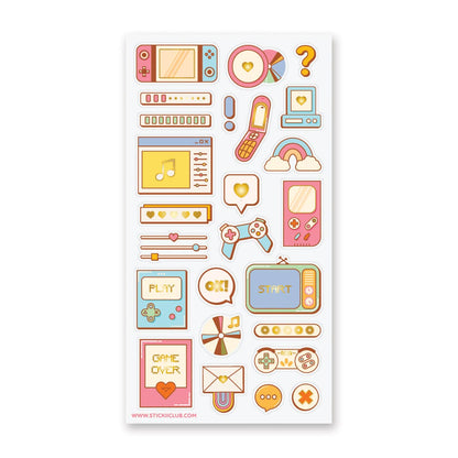 Retro Tech Love Sticker Sheet