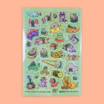 Sushi Animals Glitter sticker sheet