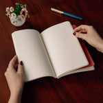 A5 Stepped Lined & Dotted Notebook, Pink Waves
