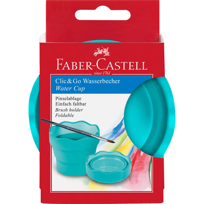Clic & Go Collapsable Water Cup for Painting, Turquoise