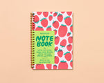 Letterpress A5 Lined Spiral Notebook—Strawberry