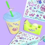Ocean Birthday Party Glitter sticker sheet
