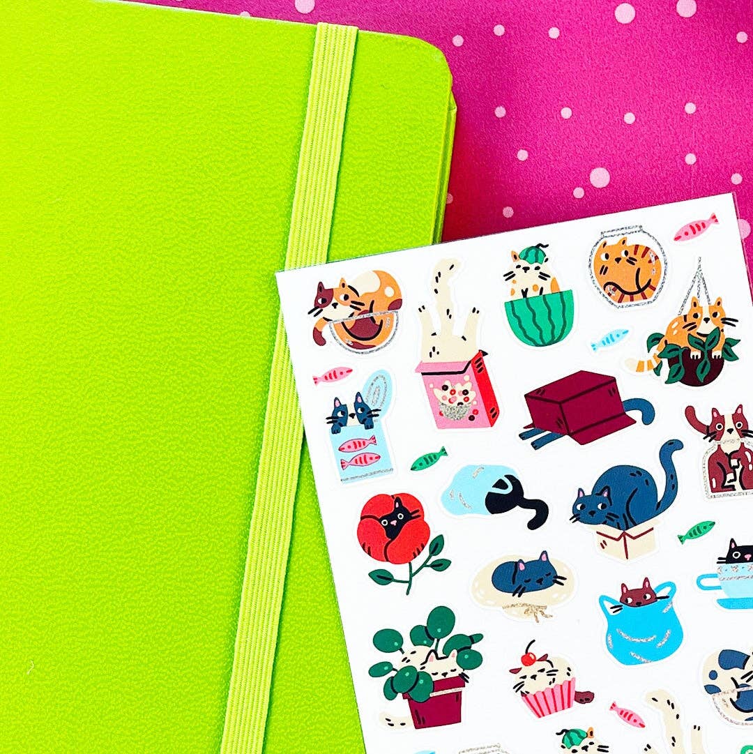 Cat-ch Me Inside sticker sheet
