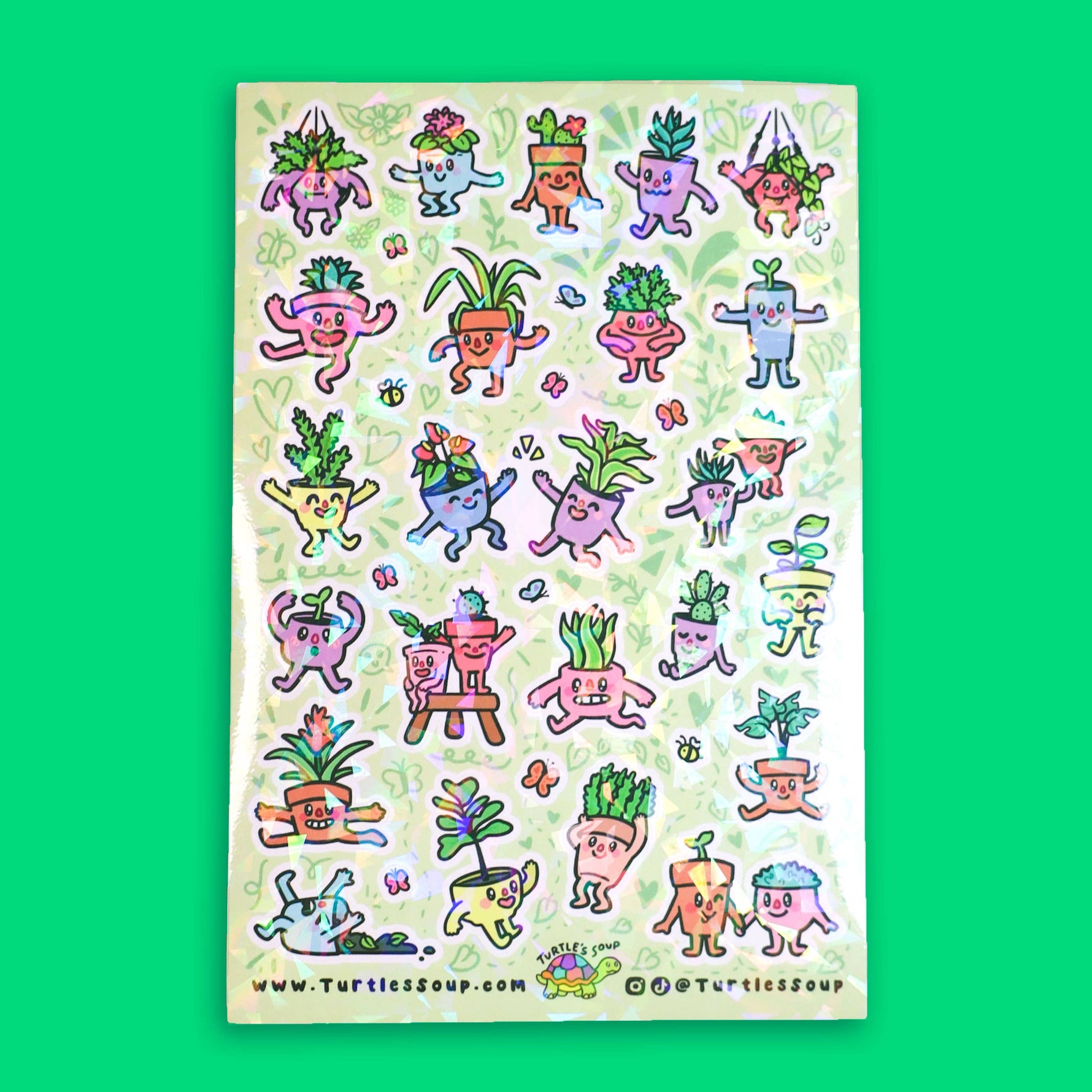 Happy Planters - Garden Stationery Holographic Sticker Sheet