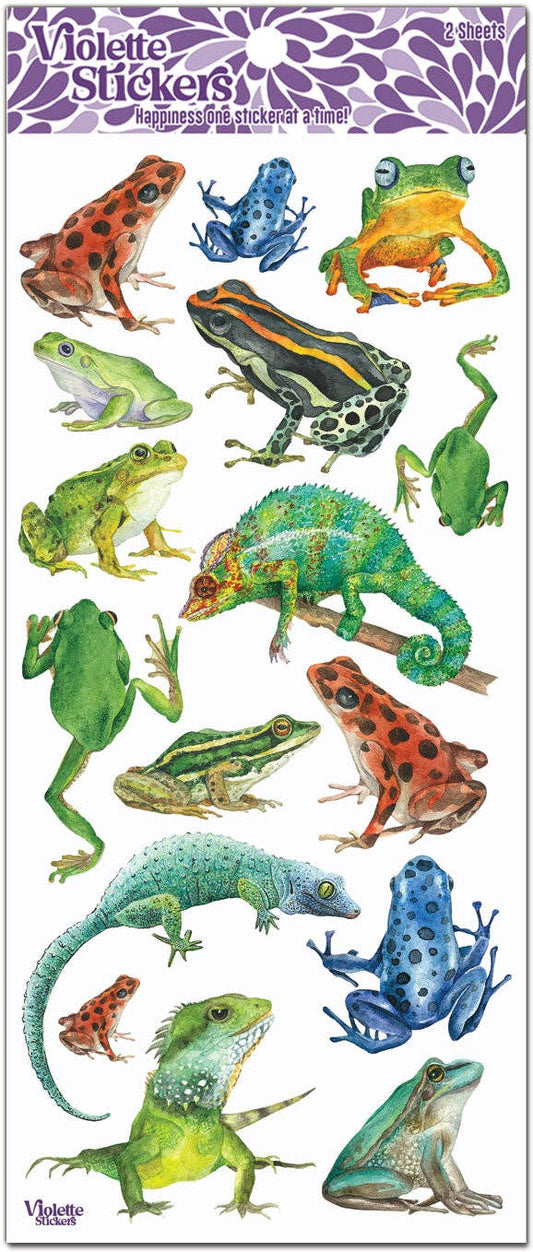 Crystal Frogs and Lizard Stickers