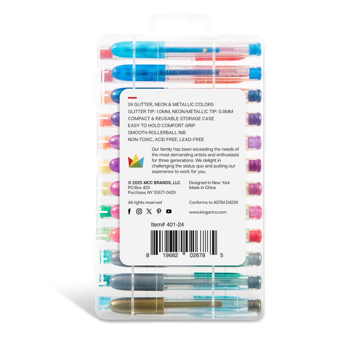 Mini Gel Pens in Case, 24 pc