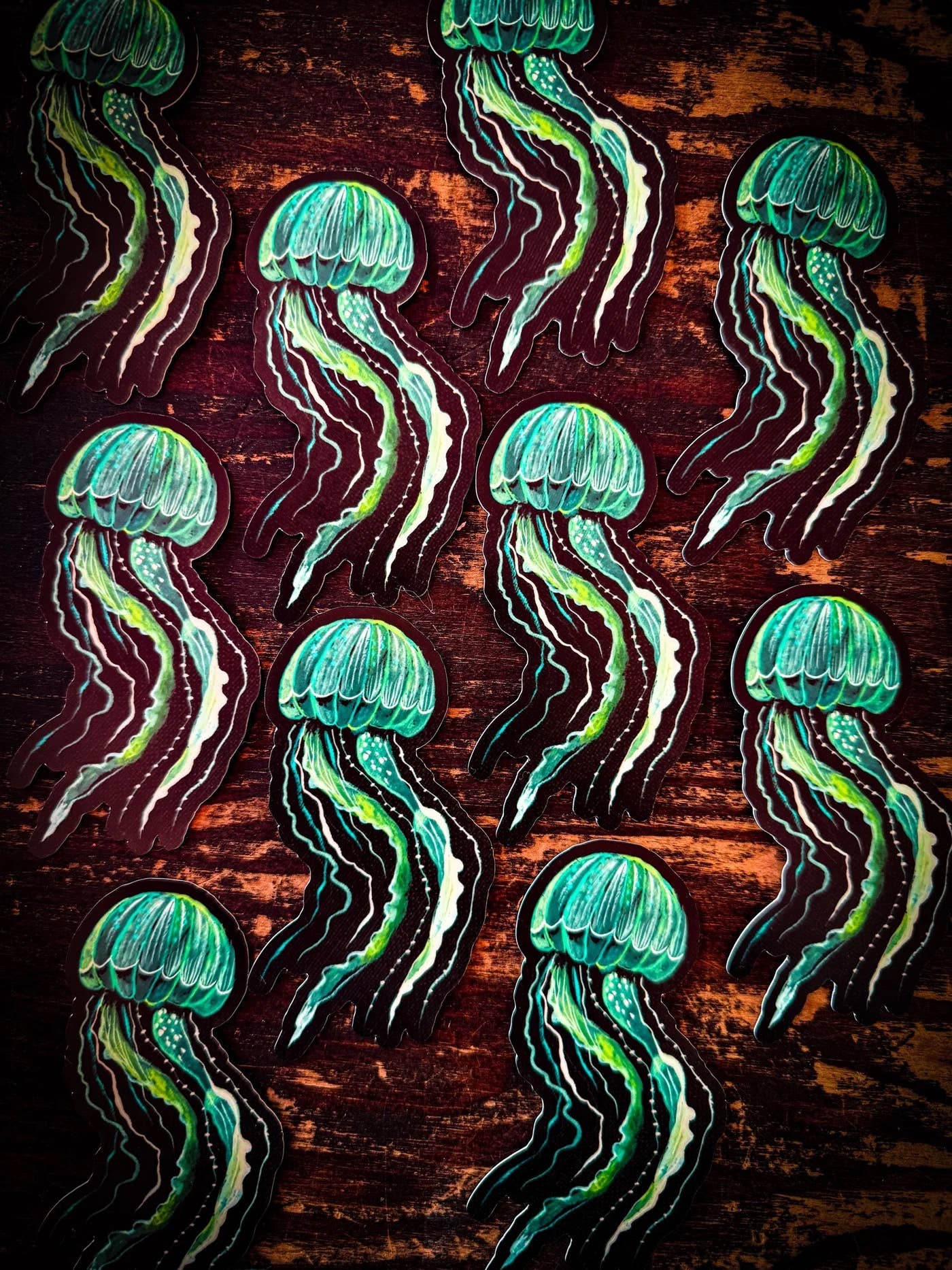 Bioluminescent Jellyfish - Glow in The Dark vinyl sticker