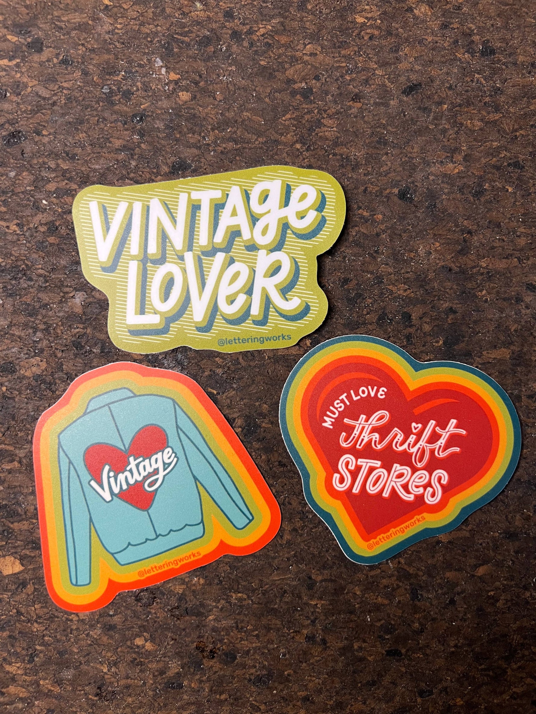 Vintage Lover Lettering Vinyl Sticker
