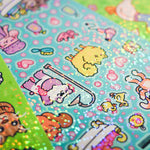Ducks with Hats Glitter Sticker Sheet