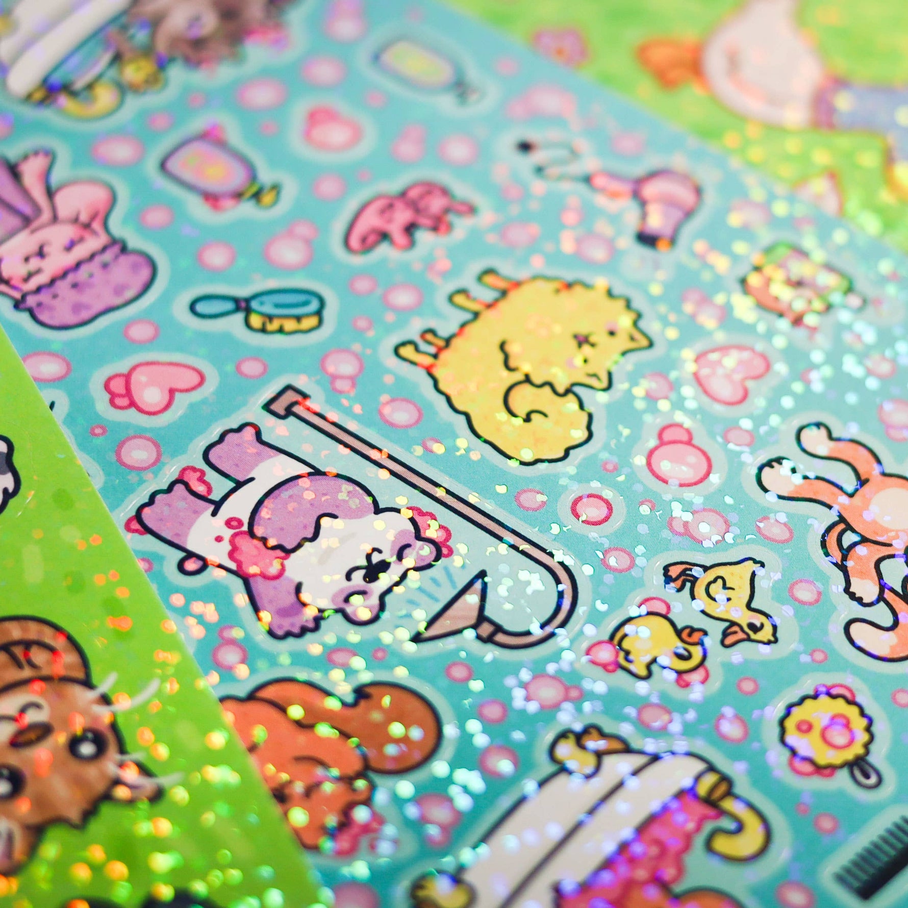 Ducks with Hats Glitter Sticker Sheet