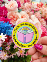 Read Banned Books & Gain Forbidden Knowledge vinyl sticker