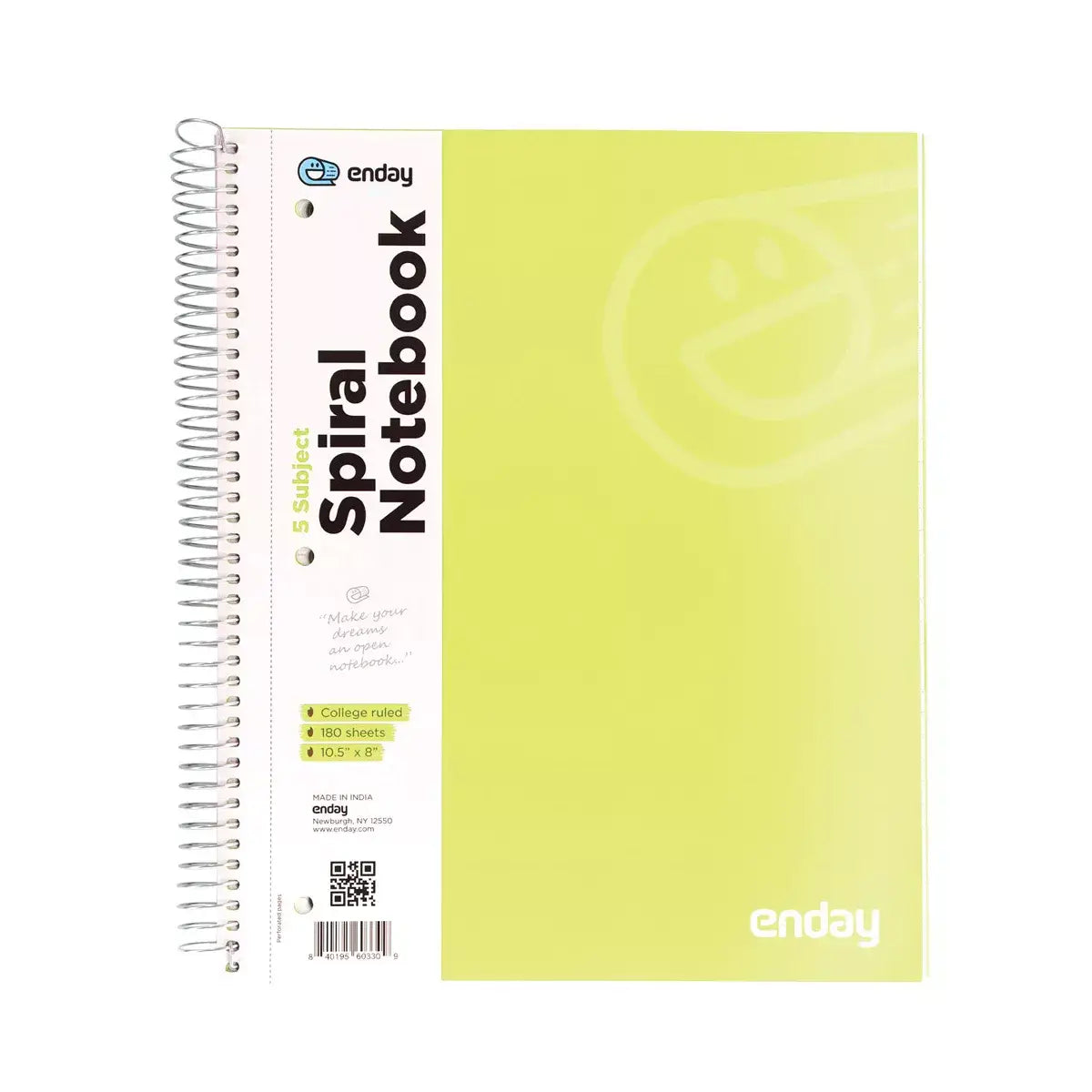 5 Subject Spiral Notebook College Ruled