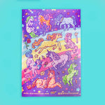 Magical Unicorns Rainbow Mythical Glitter Sticker Sheet