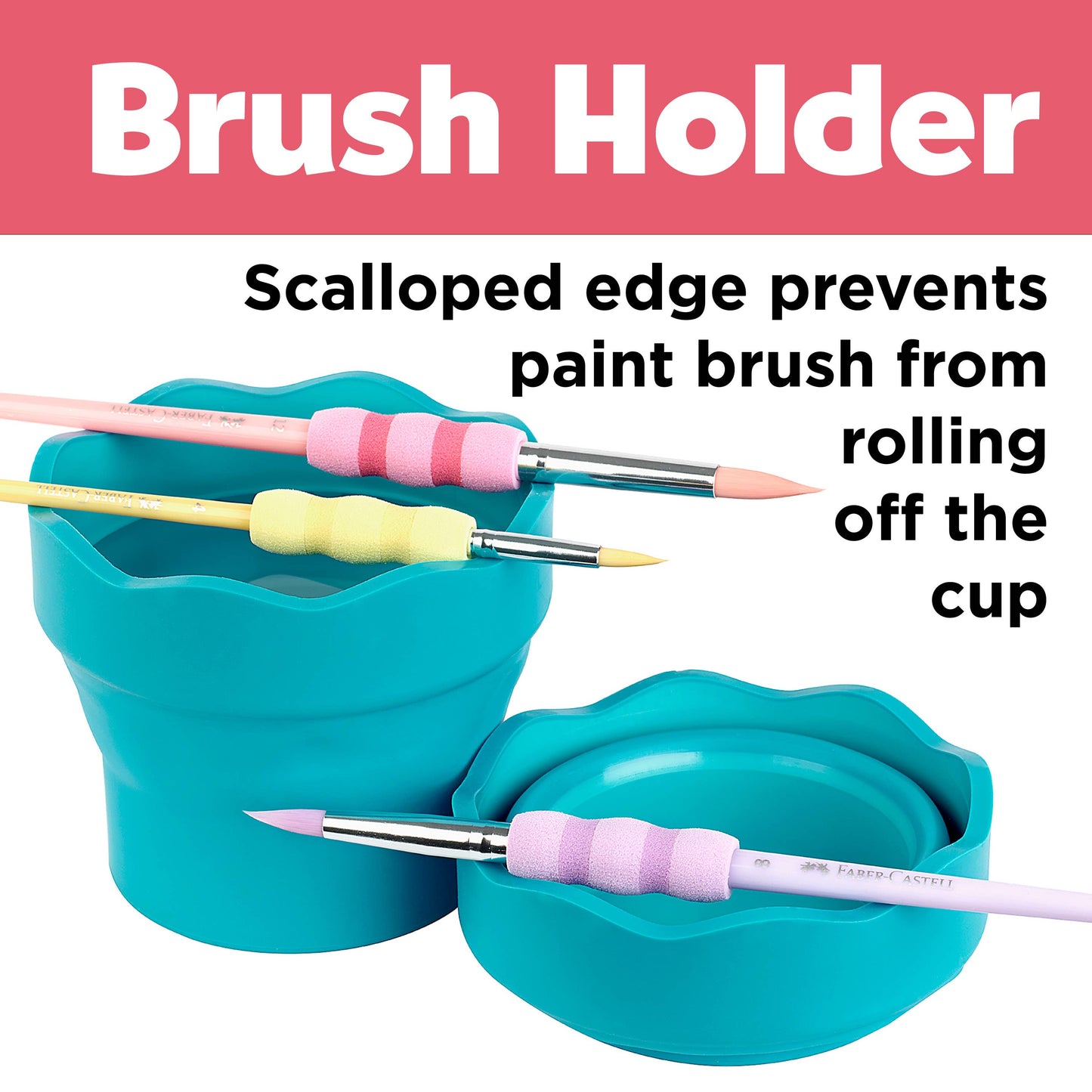 Clic & Go Collapsable Water Cup for Painting, Turquoise