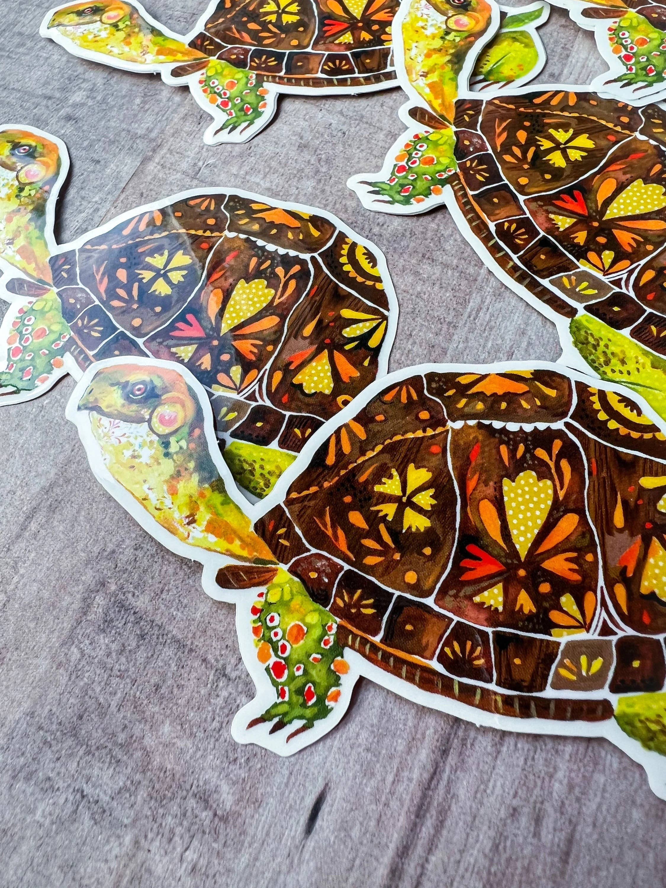 Box Turtle clear vinyl sticker