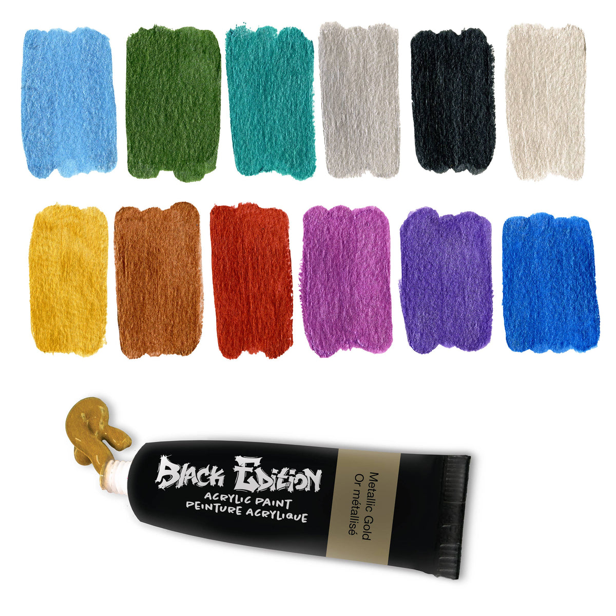 12 Ct Acrylic Liquid Paint Tubes, Metallic