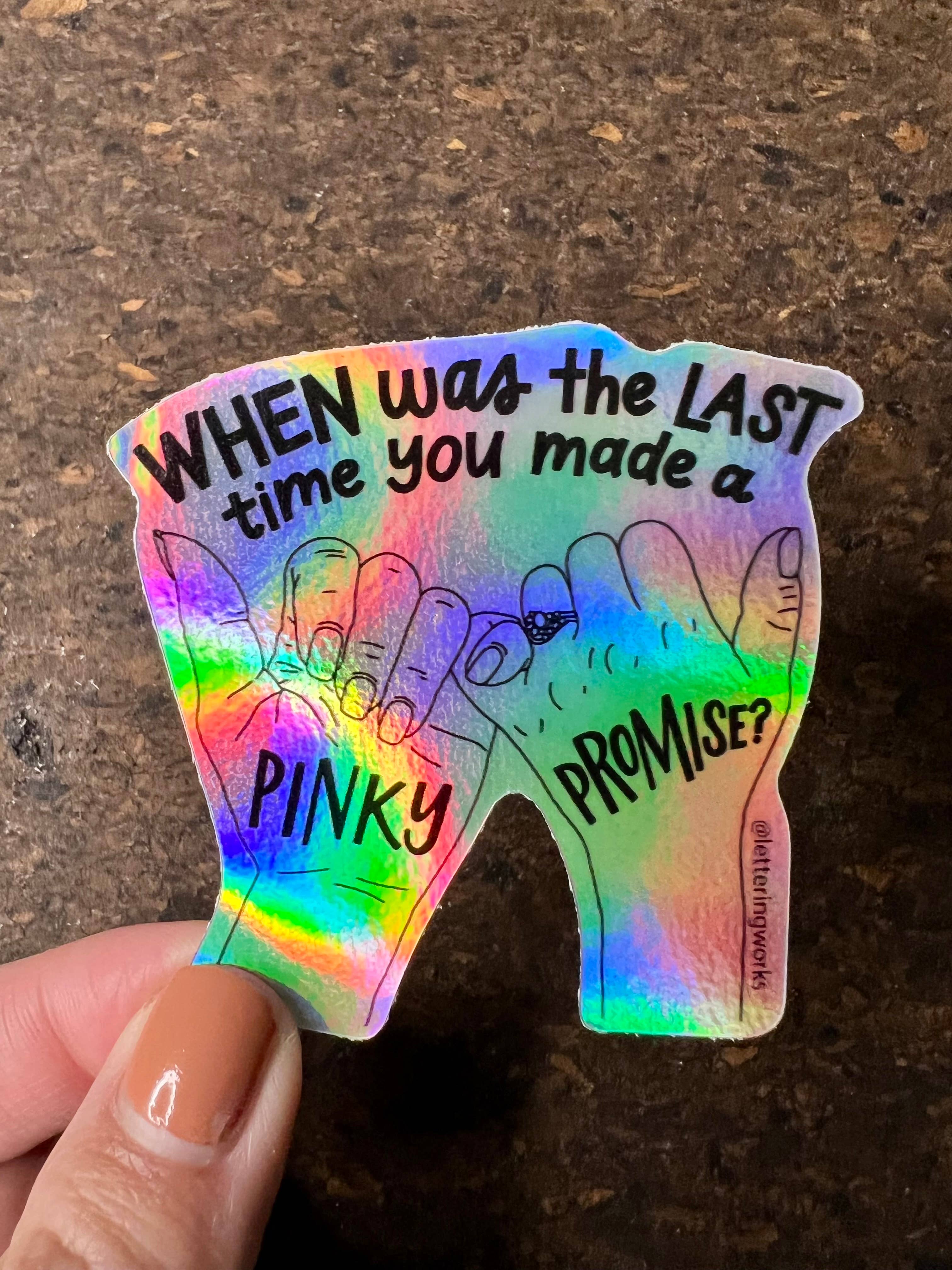Pinky Promise Holographic Vinyl Sticker