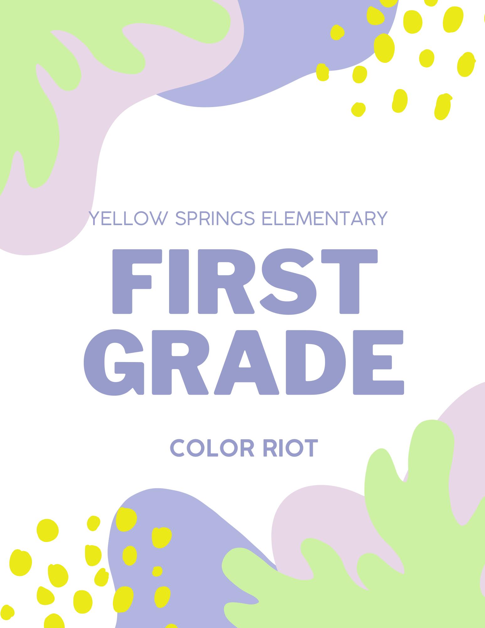 First Grade school supplies- Yellow Springs Elementary School