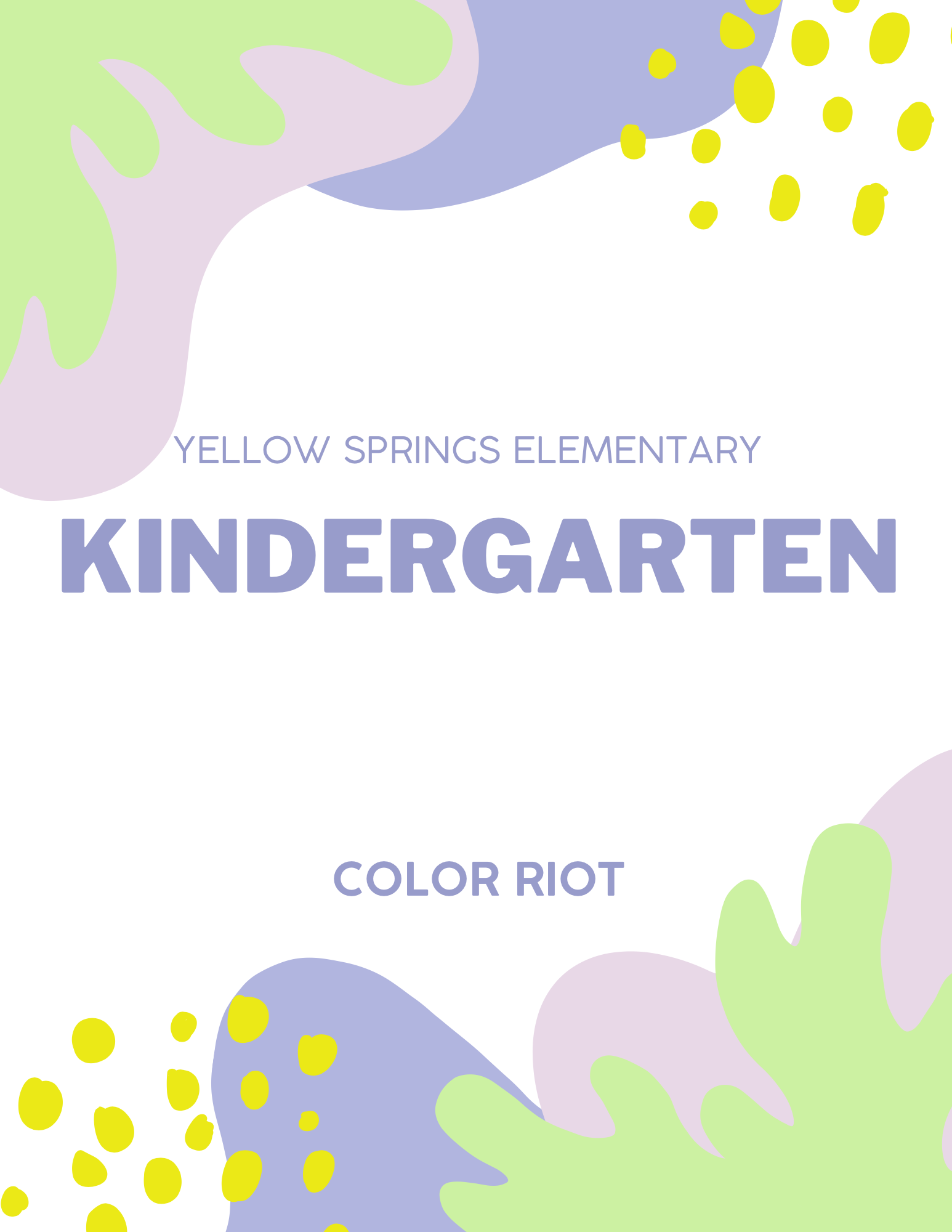 Kindergarten school supplies - Yellow Springs Elementary School