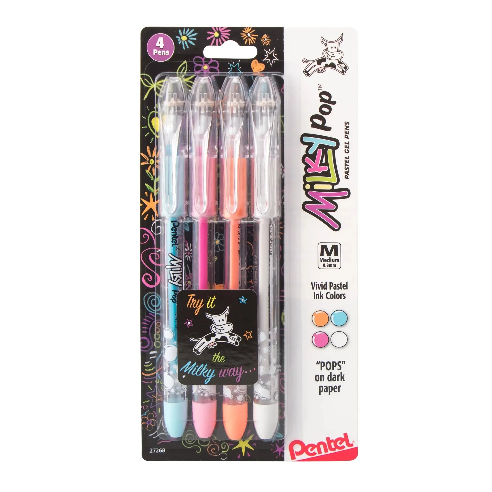 Milky Pop pastel gel pens, 4 ct.