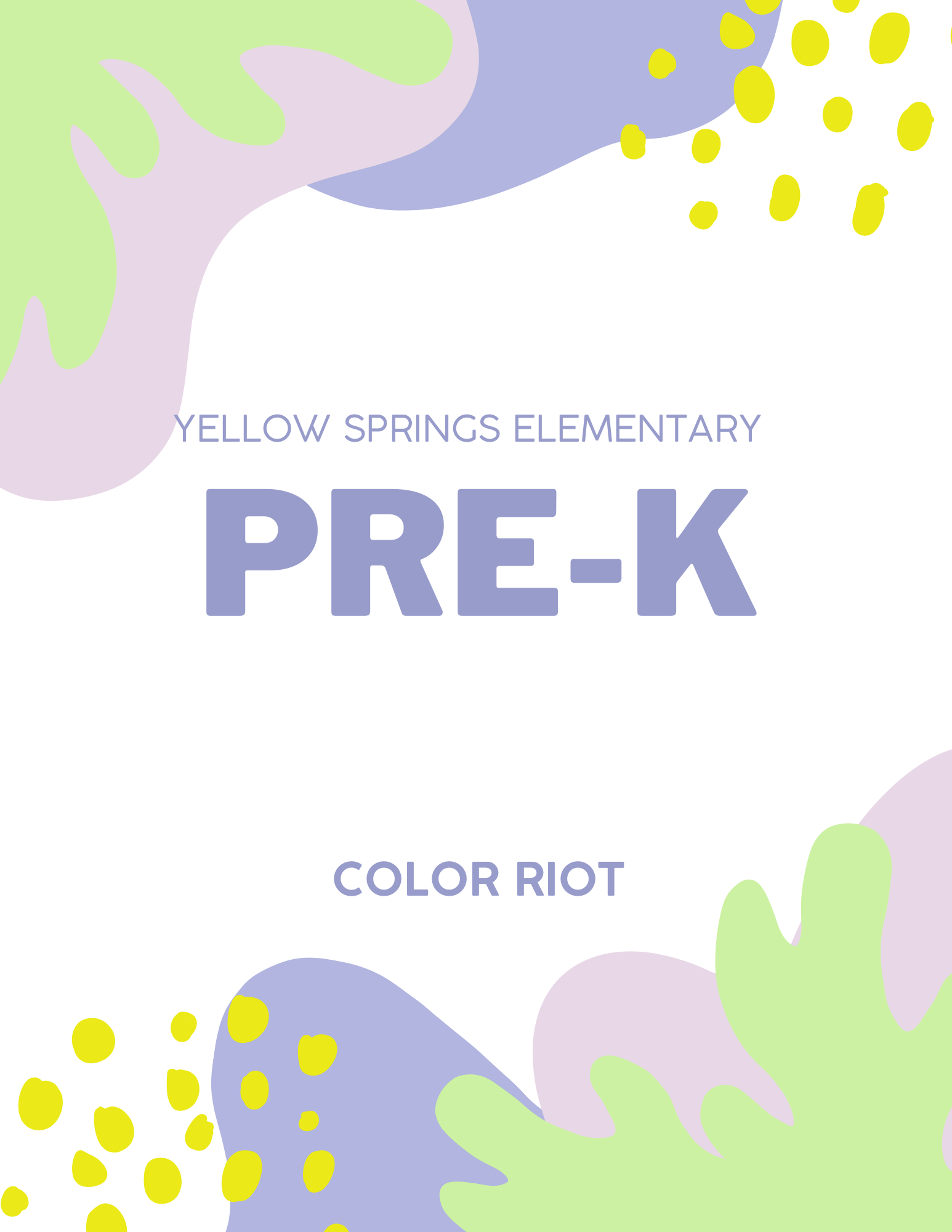 Pre-K school supplies- Yellow Springs Elementary School