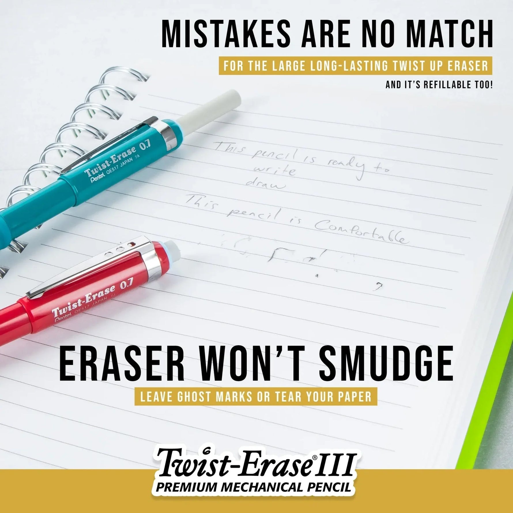 Pentel Twist-Erase III Mechanical Pencil - Two Pack